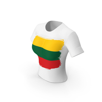 Lithuania Country Flag Paint On T Shirt Women PNG & PSD Images