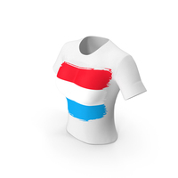 Luxembourg Country Flag Paint On T Shirt Women PNG & PSD Images