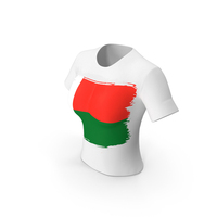 Madagascar Country Flag Paint On T Shirt Women PNG & PSD Images