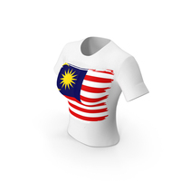 Malaysia Country Flag Paint On T Shirt Women PNG & PSD Images