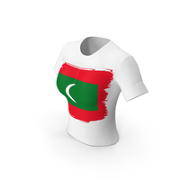 Maldives Country Flag Paint On T Shirt Women PNG & PSD Images