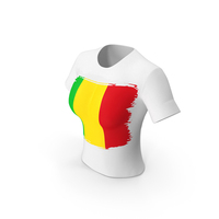 Mali Country Flag Paint On T Shirt Women PNG & PSD Images