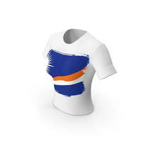 Marshall Islands Country Flag Paint On T Shirt Women PNG & PSD Images