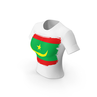 Mauritania Country Flag Paint On T Shirt Women PNG & PSD Images