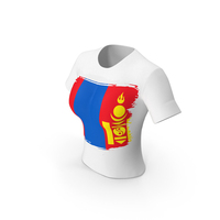 Mongolia Country Flag Paint On T Shirt Women PNG & PSD Images