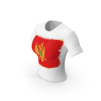 Montenegro Country Flag Paint On T Shirt Women PNG & PSD Images