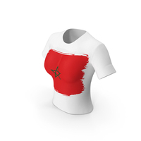 Morocco Country Flag Paint On T Shirt Women PNG & PSD Images