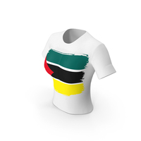 Mozambique Country Flag Paint On T Shirt Women PNG & PSD Images