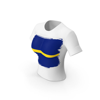 Nauru Country Flag Paint On T Shirt Women PNG & PSD Images