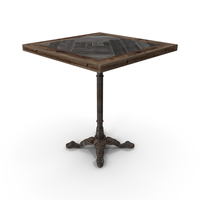 Cast Iron And Wood Restaurant Table Square PNG & PSD Images