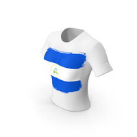 Nicaragua Country Flag Paint On T Shirt Women PNG & PSD Images