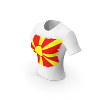 North Macedonia Country Flag Paint On T Shirt Women PNG & PSD Images