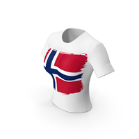 Norway Country Flag Paint On T Shirt Women PNG & PSD Images