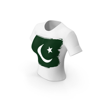 Pakistan Country Flag Paint On T Shirt Women PNG & PSD Images