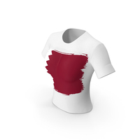 Qatar Country Flag Paint On T Shirt Women PNG & PSD Images