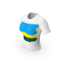 Rwanda Country Flag Paint On T Shirt Women PNG & PSD Images