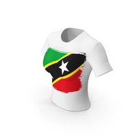 Saint Kitts and Nevis Country Flag Paint On T Shirt Women PNG & PSD Images
