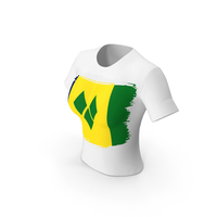 Saint Vincent And The Grenadines Country Flag Paint On T Shirt Women PNG & PSD Images