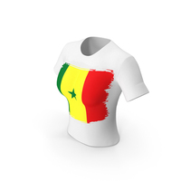 Senegal Country Flag Paint On T Shirt Women PNG & PSD Images