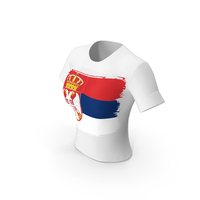 Serbia Country Flag Paint On T Shirt Women PNG & PSD Images