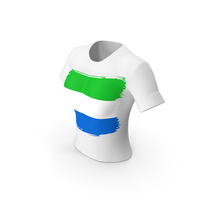 Sierra Leone Country Flag Paint On T Shirt Women PNG & PSD Images