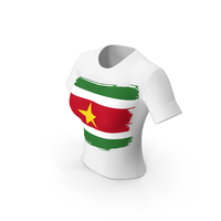 Suriname Country Flag Paint On T Shirt Women PNG & PSD Images