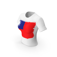Taiwan Country Flag Paint On T Shirt Women PNG & PSD Images