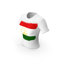 Tajikistan Country Flag Paint On T Shirt Women PNG & PSD Images
