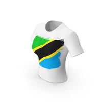 Tanzania Country Flag Paint On T Shirt Women PNG & PSD Images