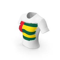 Togo Country Flag Paint On T Shirt Women PNG & PSD Images