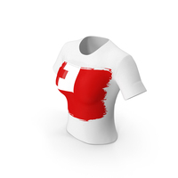 Tonga Country Flag Paint On T Shirt Women PNG & PSD Images