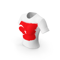 Turkey Country Flag Paint On T Shirt Women PNG & PSD Images