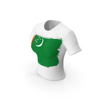 Turkmenistan Country Flag Paint On T Shirt Women PNG & PSD Images