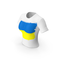 Ukraine Country Flag Paint On T Shirt Women PNG & PSD Images