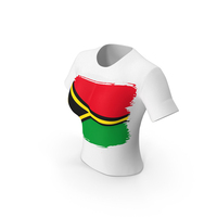 Vanuatu Country Flag Paint On T Shirt Women PNG & PSD Images