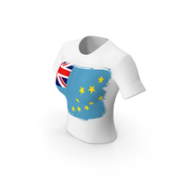 Tuvalu Country Flag Paint On T Shirt Women PNG & PSD Images
