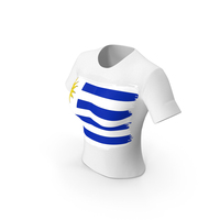 Uruguay Country Flag Paint On T Shirt Women PNG & PSD Images