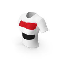 Yemen Country Flag Paint On T Shirt Women PNG & PSD Images