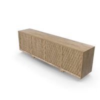 Cerused Oak Four Door Cabinet PNG & PSD Images