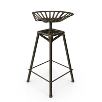 Charlie Industrial Metal Design Stool PNG & PSD Images