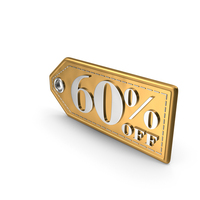 60 Percent Off Gold PNG & PSD Images