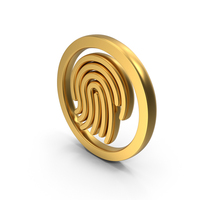 Fingerprint Gold Symbol PNG & PSD Images