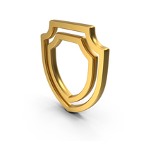 Guard Shield Gold Symbol PNG & PSD Images