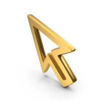 Mouse Cursor Gold Symbol PNG & PSD Images