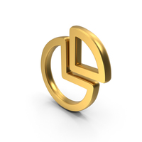 Pie Chart Gold Symbol PNG & PSD Images