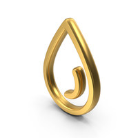Water Drop Gold Symbol PNG & PSD Images