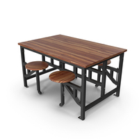 Space Table With Bar Stools PNG & PSD Images
