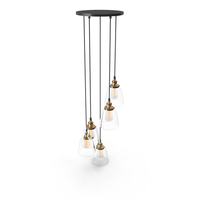 20th Century Factory Filament Clear Glass Cloche Round Pendant PNG & PSD Images