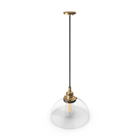 20th Century Factory Filament Clear Glass Dome Pendant PNG & PSD Images