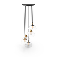20th Century Factory Filament Clear Glass Dome Round Pendant PNG & PSD Images